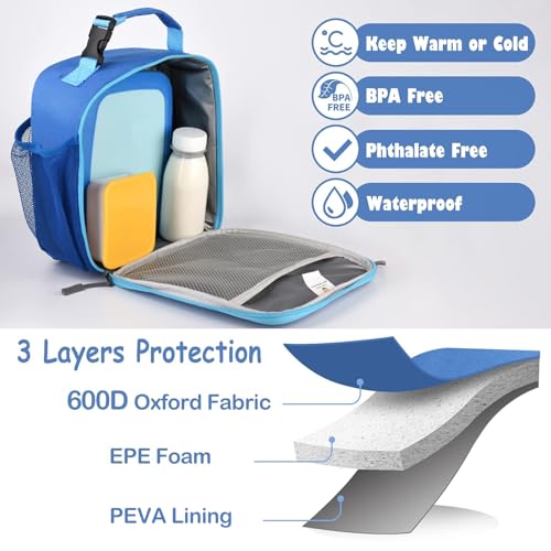CaCTOUR Lunch Box Kids,Premium Insulated Lunchbox for Girls Boys,Soft Mini Cooler Bag Back to School Thermal Reusable Lunc...
