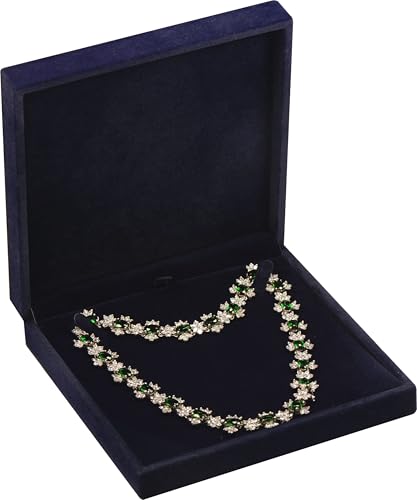 LAODA Big Necklace Chain Jewelry Gift Box Soft Touch Premium Velvet Material Choker Necklace Storage Holder Box for Women ...