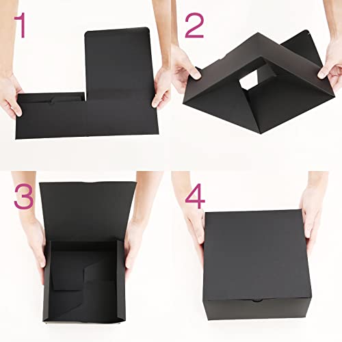 JINMING 10 Gift Boxes 8x8x4 Inches, Matte Black Gift Boxes Bulks for Mother's Day, Father's Day, Party, Birthday, Groomsma...