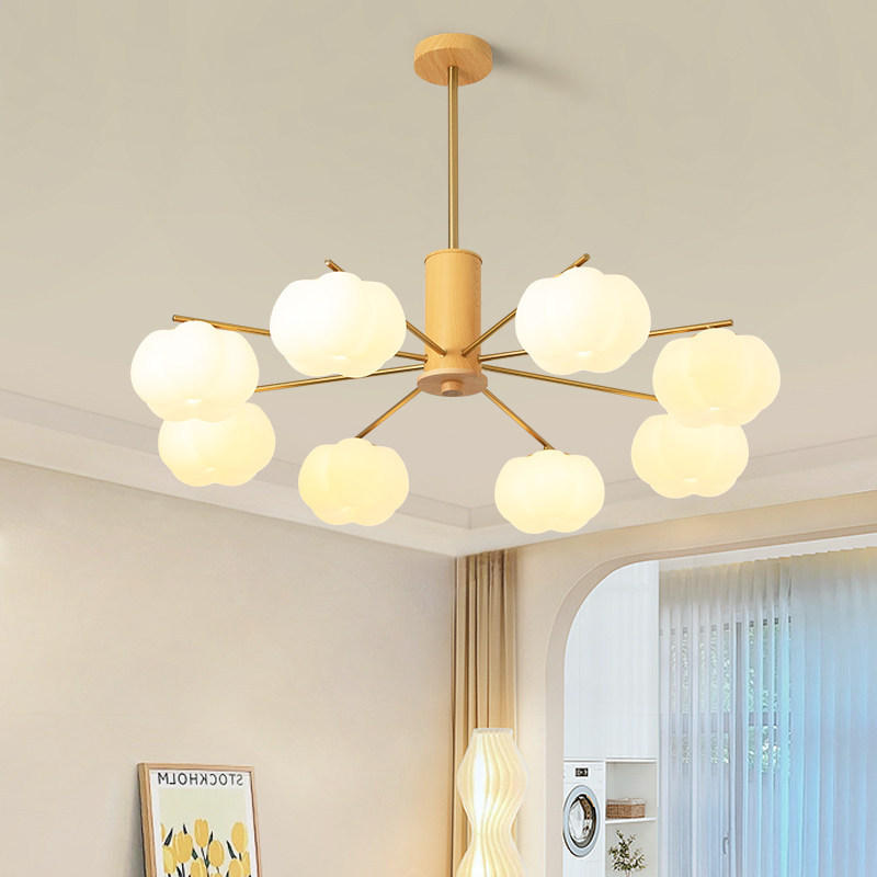 Log-style Cream-colored Living Room Chandelier For Home Use