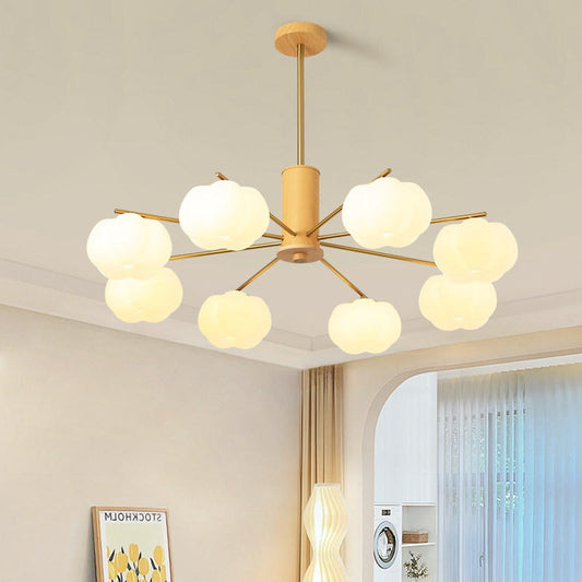 Log-style Cream-colored Living Room Chandelier For Home Use