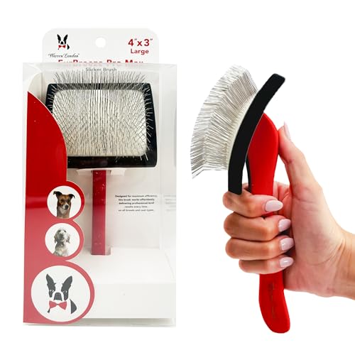 Warren London FurBreeze Pro Max Doodle Brush for Dogs – 4" x 3" Grooming Brush for Long & Thick Coats – Removes Mats & Tan...