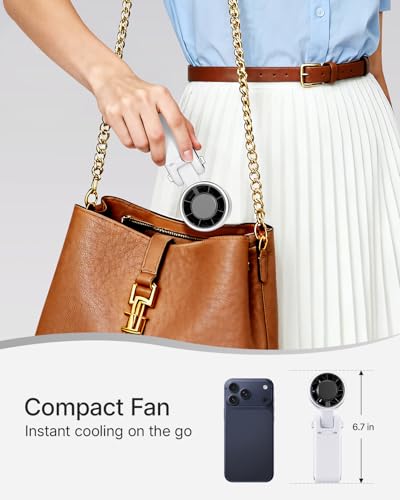 Bearwind Portable Handheld Turbo Fan - 5 Gear High Speed 4000mAh Rechargeable Mini Personal Hand Fan Blow Cold Air, Batter...