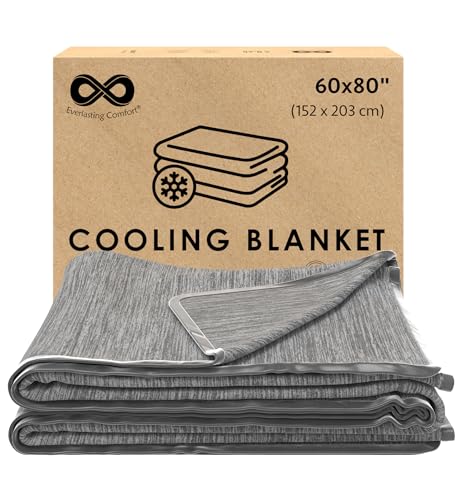 Everlasting Comfort Cooling Blanket for Hot Sleepers - Soft, Lightweight & Breathable Throw Blanket with Easy to Clean Mat...