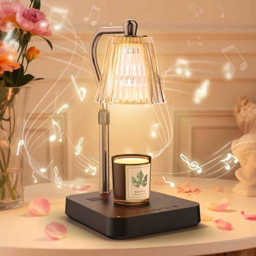 Fesmey Dimmable Candle Warmer Lamp with Timer, 2-in-1 Adjustable Candle Lamp Warmer Light Sound, Touch Control Lamp Candle...