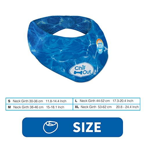 ALL FOR PAWS Dog Cooling Bandana, Cooling Bandanas for Large Dogs, Dog Cooling Neck Wrap, Cooling Scarf for Dogs, Blue Ice...