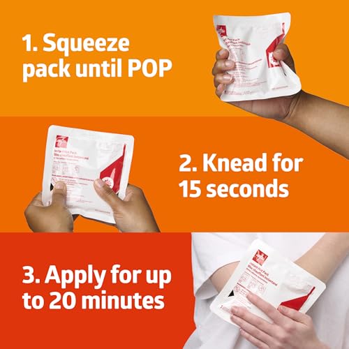 Medline Instant Warm Pack, Disposable, 6" x 6", 24 per Pack, Heat Packs for Pain Relief, Muscle Soreness and Increased Blo...