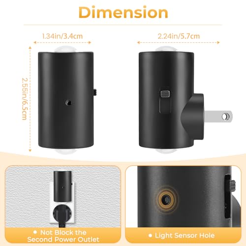TSEXES LED Night Lights Plug into Wall,Dimmable Plug in Night Light,Dusk to Dawn,5000K Daylight,0-200LM Bright Nightlight ...