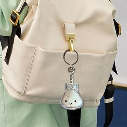 Bunny Fur Keepsake Keychain, Transparent Rabbit Hair Storage Bottle, Pet Hair Container Keychain, Bunny Lover Collecting Gift