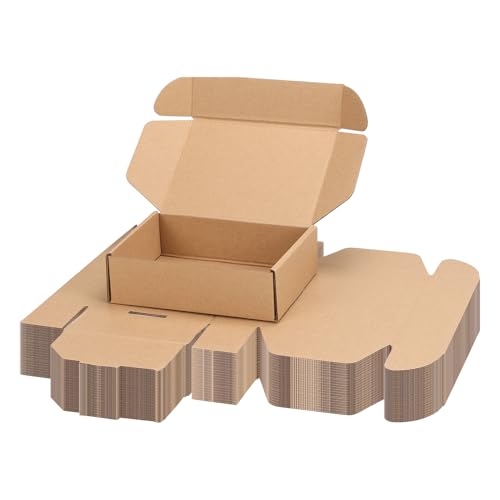 PHAREGE 7x5x2 inch Shipping Boxes Bulk 40 Pack Brown, Tab Lock Tuck Top Mailer Boxes for Packaging Small Business, Small C...