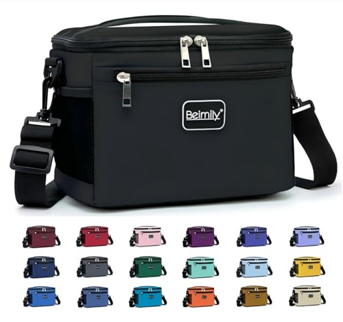 BEIMILY Lunch Box for Men/Women, Small Insulated Lunch Bag, Leak-Proof Soft Cooler Tote Bag, Reusable LunchBox for Work, T...