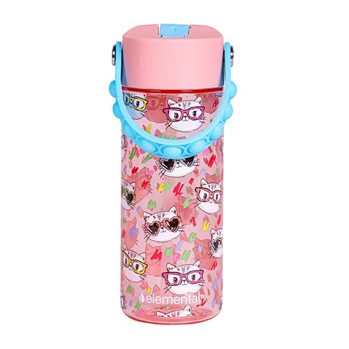 Elemental Water Bottles for Kids - Splash Kids Water Bottle for School with Pop-it Handle - BPA Free Tritan Plastic Water ...