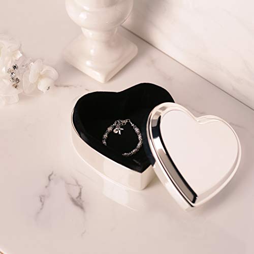 Cherished Moments Personalized Heart Jewelry Keepsake Box with Custom Engraved Cross and Name for First Communion Gift for...