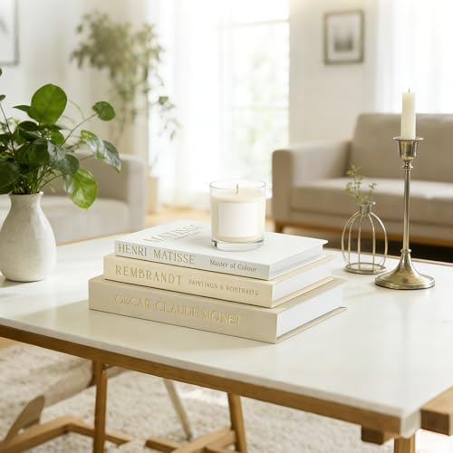 WOPIPAL Set of 3 Decorative Books for Home Decor, Linen Faux Books for Coffee Table, Bookshelf or Mantel, Aesthetic Fake B...