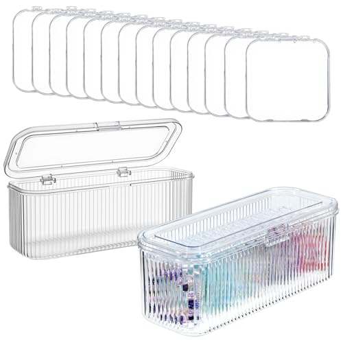 Oqqlin 2 Pack Acrylic Travel Jewelry Organizer Box, Clear Jewelry Storage Boxes Portable Small Cases Anti Tarnish for Earr...
