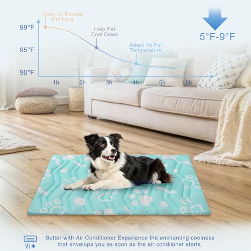 BEAUTYZOO Upgrade Dog Cooling Mat Extra Large, Reversible Self-Cooling Mat for Dogs, Thicken Pet Ice Cool Pad Blanket for ...