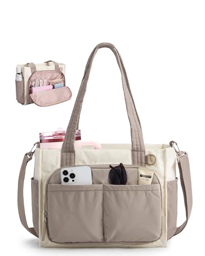 BAGSMART Tote Bag for Women Work, Puffy Travel Tote Handbag Gift for Teacher & Nurse | Medium-13" laptop, w/ 30oz cup hold...