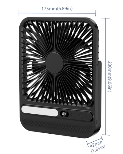 BIVBTP 7-Inch Portable Travel Fan, Cruise Ship Approved, 28H 8000mAh Ultra-Thin Quiet Rechargeable Battery Operated Desk F...