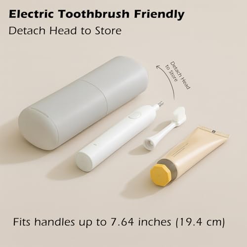 Portable Travel Toothbrush Case with Gargle Cup - Hard Shell Toothbrush Holder & Toothpaste Container, Detachable Bottom f...