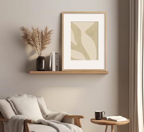 Yaetm 16x20 Picture Frame Matted to 11x14 Set of 4, Natural Solid Oak Wood 16x20 Frame for Gallery Wall, Photos, Posters &...
