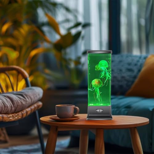 COLORLIFE Electric Jellyfish Tank Table Lamp with Color Changing Light Gift for Kids Men Women Home Deco for Room Mood Lig...