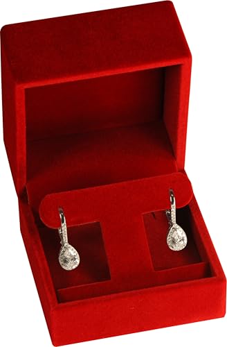 T Style Velvet Earring Gift Box for Dangling, Hoop and Leverback Earrings Luxury Velvet Material Multiple Use Necklace Ear...