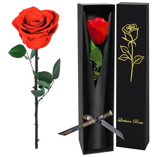 Leebean Single Forever Roses Luxury Gift for Women/Men, Birthday Gifts for Women,Flowers Gifts for Girlfriend,Wife,Mom,Ann...