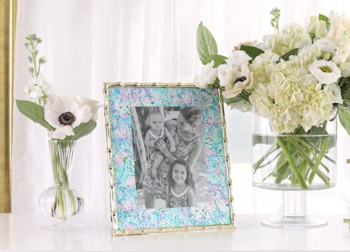 Lilly Pulitzer 5x7 Picture Frame, Decorative Photo Frame for Tabletop, Bamboo Metal Frame with Glass Front, Soleil It On Me