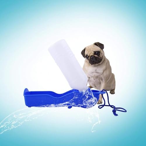 Pet Dog Travel Water Bottle Foldable Dog Water Dispenser Portable Dog Water Bottle with Drinking and Feeding Function(500M...