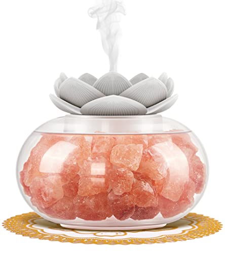 Essential Oil Diffusers Aromatherapy Diffuser: Vyaime Salt Lamp Diffuser for Home Bedroom Office, Pink Crystal Himalayan C...