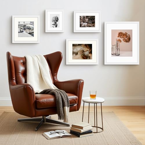 Frametory, 11x14 Frames Display 8x10 Picture with Mat or 11x14 Photo Without Mat, Shatter-Resistant Glass, Pre-Installed W...