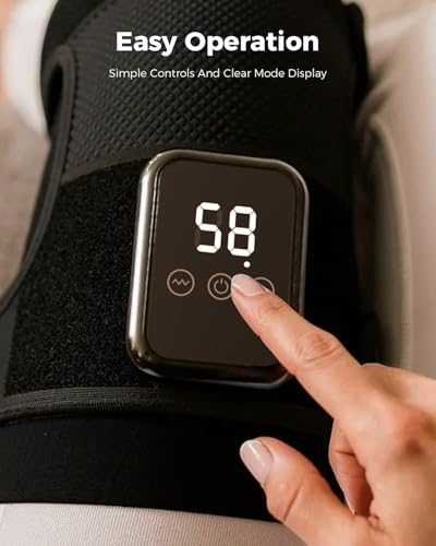 3-in-1 Knee Massager for Pain Relief with Heat, Portable Heated Knee Brace with Extension Strap for Knee, Elbow & Shoulde...