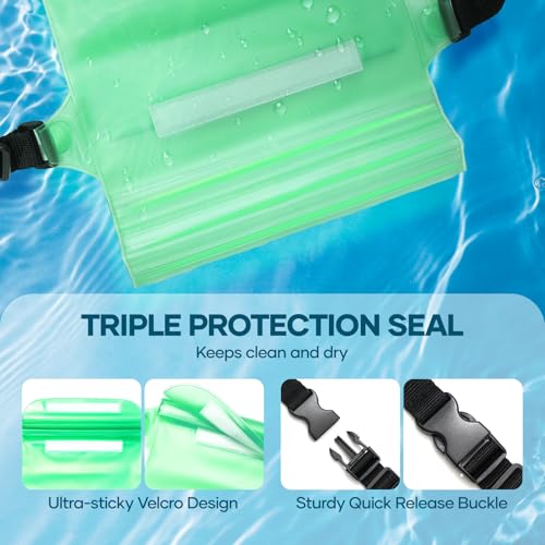 Waterproof Bag for Beach, Waterproof Pouch for Phone Passport Purse, Fanny Packs for Women, Floating Dry Bags for Cruise S...