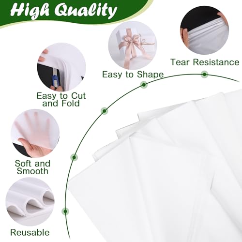 200 Sheets White Tissue Paper, 14" X 20" Tissue Papers Bulk for Christmas Wedding Birthday Showers Valentine's Day Flower ...
