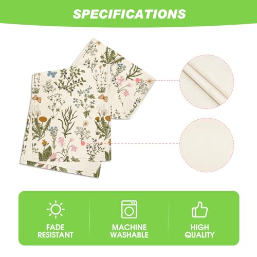 Artoid Mode Wildflowers Floral Spring Table Runner, Seasonal Summer Butterfly Kitchen Dining Table Decoration for Home Par...