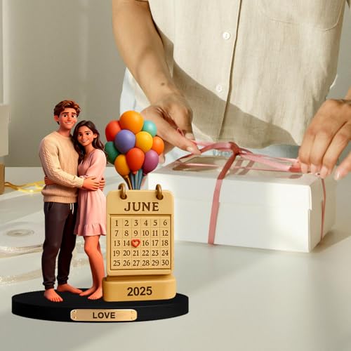 HSAEANZL Personalized Cartoon Photo Theme Couple Portrait Anniversary Commemorative Desktop Ornament,Custom Home Office De...