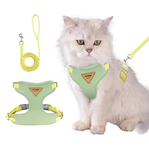 wanheart Cat Harness and Leash Set Escape-Proof Adjustable cat Leash and Harness Combo Suitable for All cat Breeds (Green,...