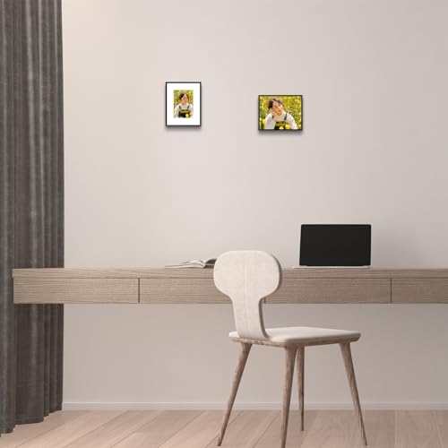 Golden State Art - 8x10 Aluminum Picture Frame - with Mat for 5x7 Photo or Without Mat for 8 x 10 Photo - Real Glass Cover...