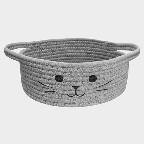 BYLSSNUK 9.8" x 4" Small Cat Toy Basket - Gift Baskets Empty for Baby Shower Baby Baskets for Nursery Cute Woven Rope Stor...