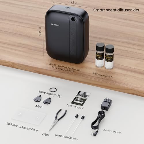 Waterless Essential Oil Diffuser,(2 * 50ml Fragrances Included) 3000 Sq.Ft Coverage 400ml Capacity Hotel Scent Diffuser,Co...