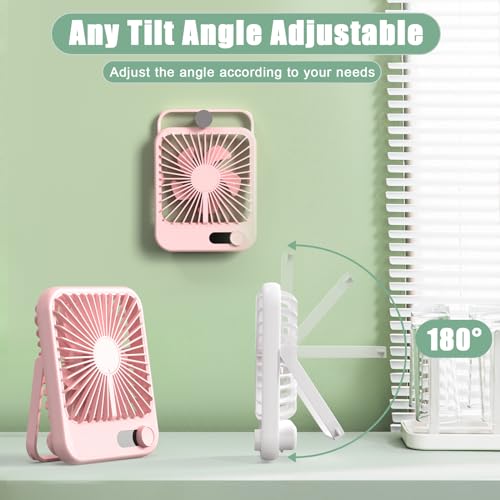 Cooperwin Travel Fan for Sleeping, 6.8" Small Portable Fan Rechargeable Battery Powered, 100 Speeds Personal Mini Desk Fan...