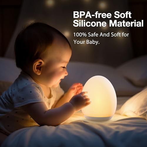 JolyWell Night Light for Kids, Baby Night Light with 7 Colors Changing Mode & Stepless Dimming, Nursery Night Light BPA Fr...