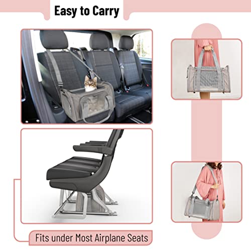 Mr. Pen- Pet Carrier, 17.5" x 11.2" x 11.5", Medium Size, Gray, Portable Travel Carrier for Small Pets, Cats & Small Dogs,...