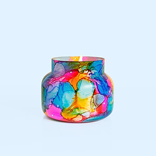 Capri Blue Volcano Candle - Rainbow Watercolor Signature Glass Jar Candle - Luxury Aromatherapy Candle - Tropical Fruits &...
