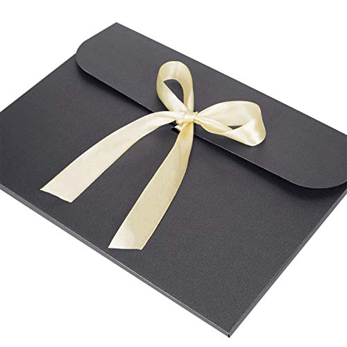 10pcs Paper Envelope Gift Bags with Ribbon Bowknot Holiday Envelope Party Gift Card Packaging Bag Wedding Presents Box for...