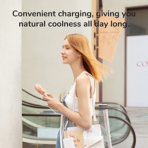 JISULIFE Handheld Mini Fan, Portable and Small with 3 Speeds, USB Rechargeable Battery Operate for Outdoor, Indoor, Makeu...