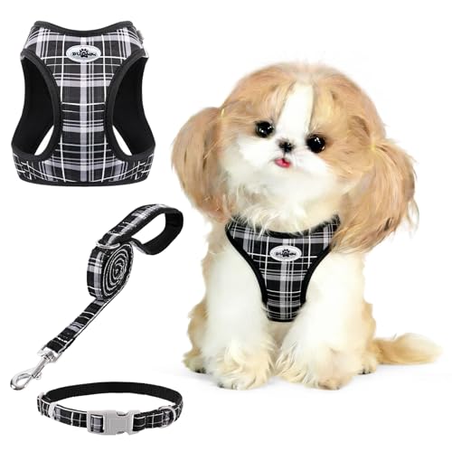 Gyuzh No Pull Cat Harness - 3-in-1 Step in Harness Collar Leash Set for Puppy & Kitten Walking & Training, Lightweight Pla...