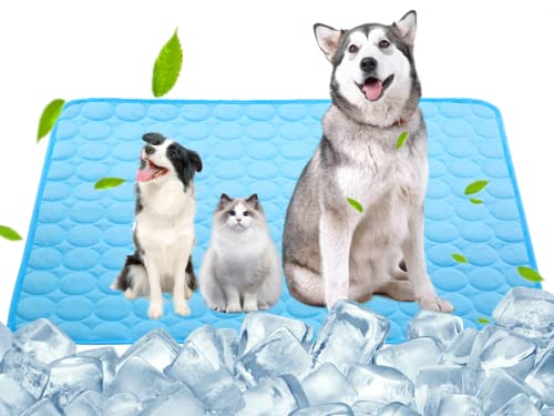 SOMOYA Dog Self Cooling Mat Pet Washable Cooling Pads Blanket Sleeping Kennel Mat,Ice Silk Sleep Mat Pad Non-Toxic Breatha...