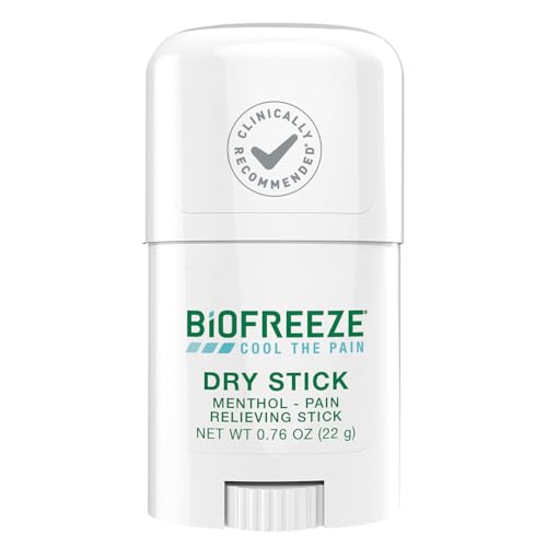 Biofreeze Dry Stick, Mess-Free Relief for Neck, Shoulder, Knee, Hip, Hand & Joint, Cooling Menthol Pain Relief Stick, Up t...