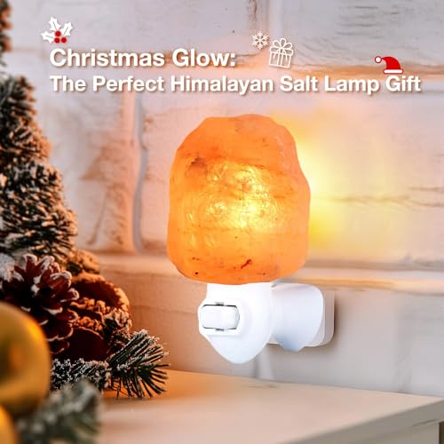 pursalt Himalayan Salt Lamp Night Light Plug in, Certificated 360 Degree Rotatable Wall Plug with Extra 2 Replacement Bulb...